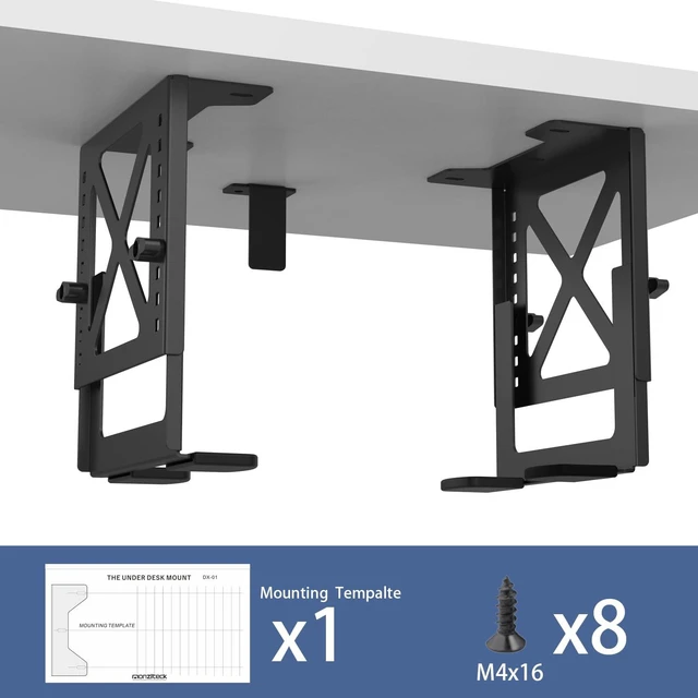 Alt view image 2 of 5 - Monzlteck Adjustable Under Desk PC or NAS Mount Bracket HolderCompatible with Desktop NAS(Network Attached Storage),CPU,UPS,Small Form Factor Desktop Tower.Xbox Series x,OptiPlex7000/7010