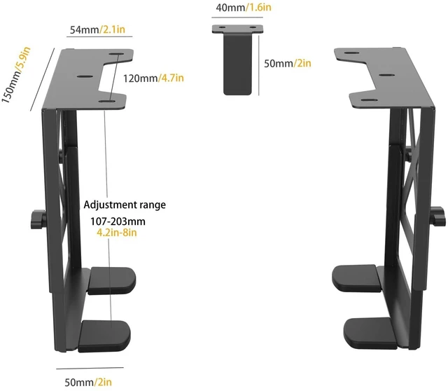 Alt view image 3 of 5 - Monzlteck Adjustable Under Desk PC or NAS Mount Bracket HolderCompatible with Desktop NAS(Network Attached Storage),CPU,UPS,Small Form Factor Desktop Tower.Xbox Series x,OptiPlex7000/7010
