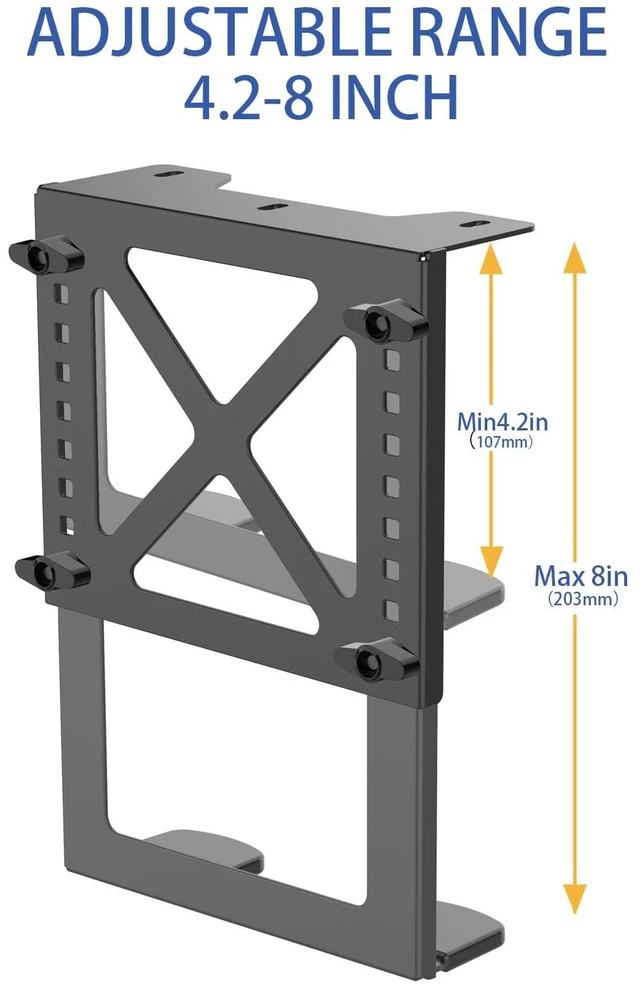 Alt view image 5 of 5 - Monzlteck Adjustable Under Desk PC or NAS Mount Bracket HolderCompatible with Desktop NAS(Network Attached Storage),CPU,UPS,Small Form Factor Desktop Tower.Xbox Series x,OptiPlex7000/7010