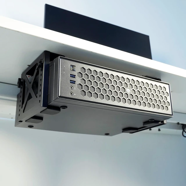 Alt view image 4 of 5 - Monzlteck Adjustable Under Desk PC or NAS Mount Bracket HolderCompatible with Desktop NAS(Network Attached Storage),CPU,UPS,Small Form Factor Desktop Tower.Xbox Series x,OptiPlex7000/7010
