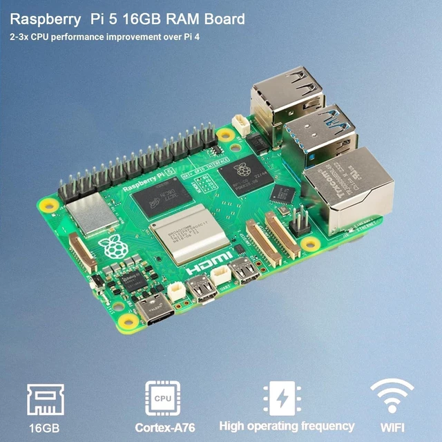 Alt view image 3 of 5 - Vemico Raspberry Pi 5 16GB Kit with Active Cooler and ABS Case