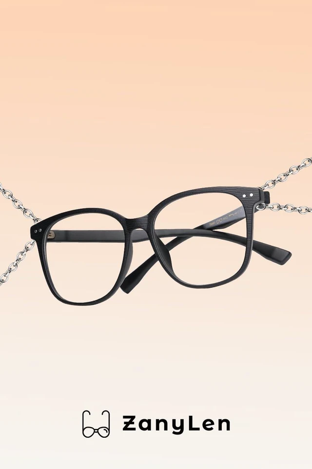 Alt view image 2 of 5 - ZanyLen Blue Light Blocking Glasses Oversized Women/Men Computer Gaming Glasses Square Lightweight TR90 Full Vintage Black Frame Anti Glare/UV400 Clear Lens