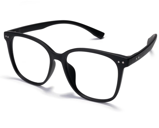 Main image of ZanyLen Blue Light Blocking Glasses Oversized Women/Men Computer Gaming Glasses Square Lightweight TR90 Full Vintage Black Frame Anti Glare/UV400 Clear Lens