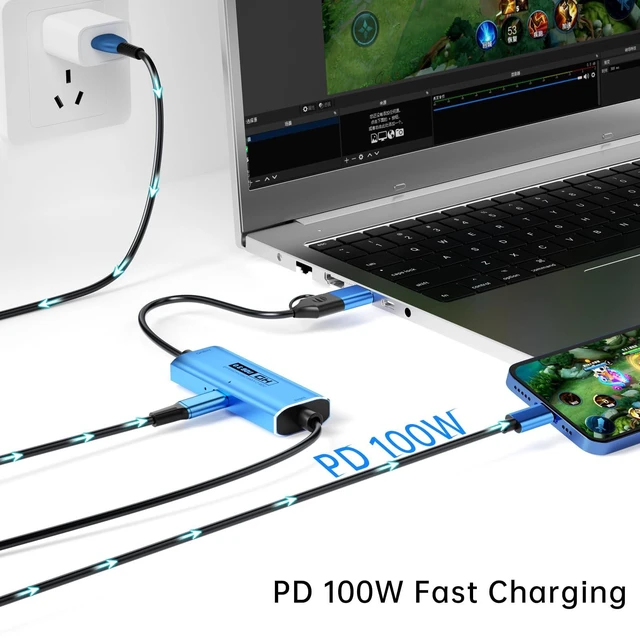 Alt view image 4 of 5 - YOUGO LEE Video Capture Card with 100W PD Charging, USB-C to USB-C, 4K 60Hz Input to 1080P 60FPS Game Capture Link for iPhone 17/16, iPad, Switch, Steam Deck, Quest 3, PS4/5, Aluminum Case