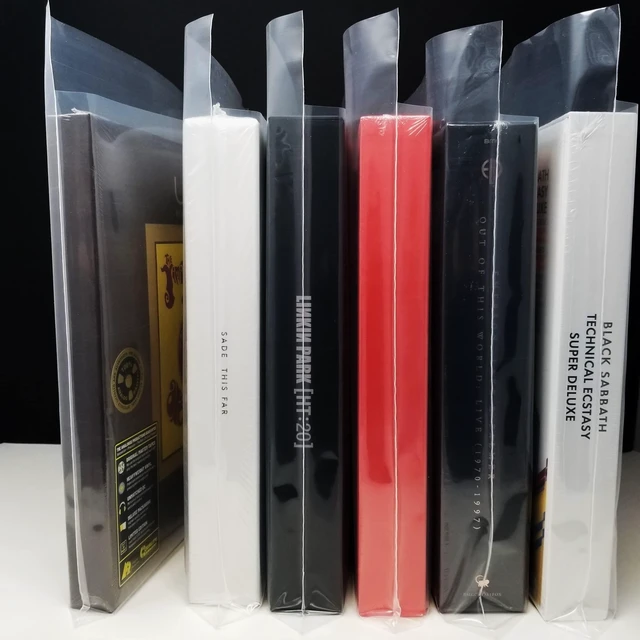 Alt view image 3 of 5 - XL Box Set Sleeves (10) + Flap 4mil Thick Strong USA Polyethylene Plastic for 33rpm LP Vinyl Record Album Boxset (+1 Free Dj Sticker)