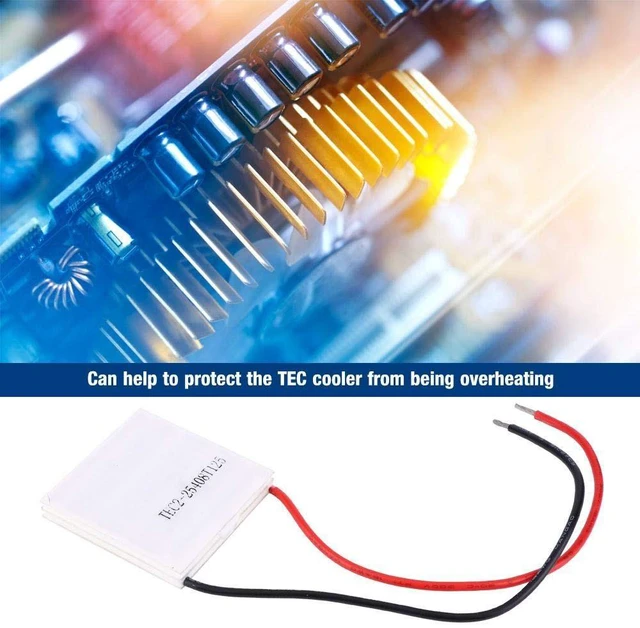 Alt view image 4 of 5 - TEC2-25408 Refrigeration Sheet, 40mm x 40mm x 6mm DC 12 Volt 8A Thermoelectric Cooler Cooling Peltier Plate Module, Max Temp Difference 50 C/122 F Double Layer Heatsink Tablets