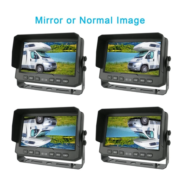 Alt view image 2 of 4 - TECKEEN Truck 1080P HD Backup Camera System,High Defenition cab cam Camera with 7 inch Monitor+ 4 PIN Camera Cable for Bus/Truck/Van/Trailer/RV/Camper/Motor Home/Vehicle