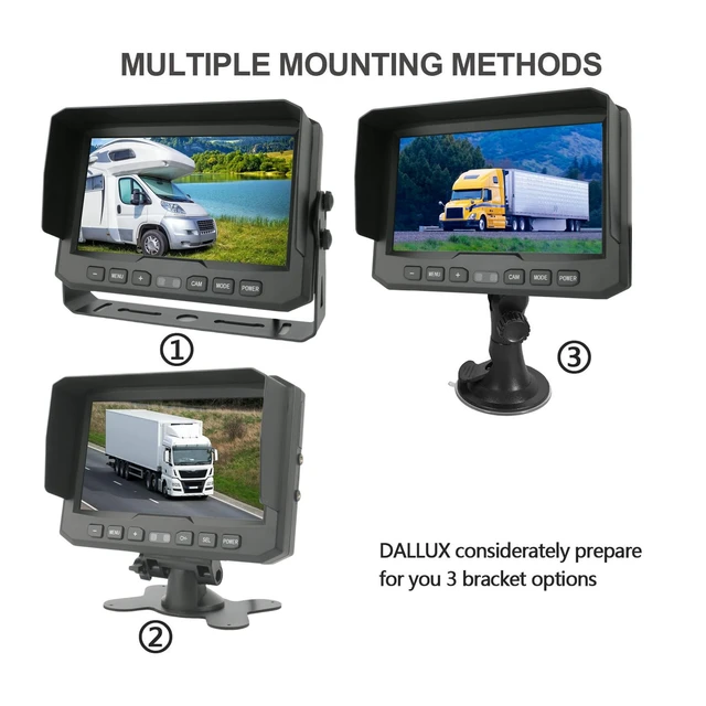 Alt view image 4 of 4 - TECKEEN Truck 1080P HD Backup Camera System,High Defenition cab cam Camera with 7 inch Monitor+ 4 PIN Camera Cable for Bus/Truck/Van/Trailer/RV/Camper/Motor Home/Vehicle