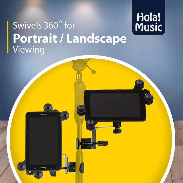 Alt view image 4 of 5 - Pack of 2 Tablet Holder - Hola! Music Microphone Music Stand Tablet/Smartphone Holder Mount - Fits Devices from 6 to 15 Inch