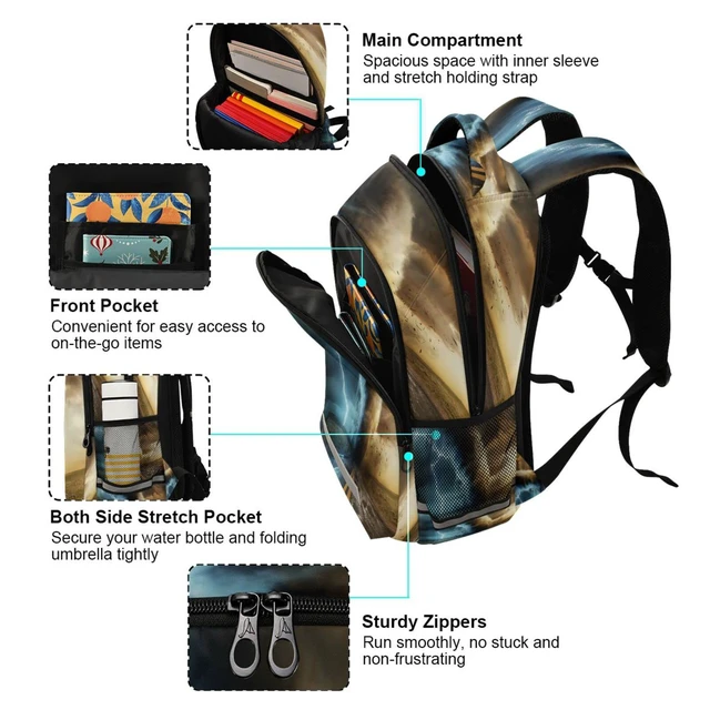 Alt view image 3 of 5 - Vozoza Powerful Tornado Backpack for Girls Kids Boys School Bookbags,Student Laptop Backpack Carrying Bag Casual Travel Packs