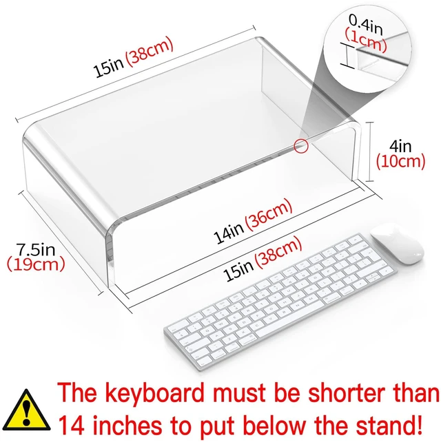 Alt view image 2 of 5 - Beimu Acrylic Monitor Stand Riser Clear Laptop Stand Riser L15 xW7.5 xH4