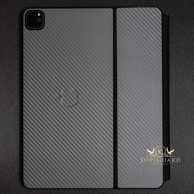 Alt view image 4 of 5 - SopiGuard Skin for iPad Pro Magic Keyboard 12.9 (iPad Pro A2229) Precision Edge-to-Edge Vinyl Sticker Top, Keyboard, and Rear Panel (3M Brushed Black)