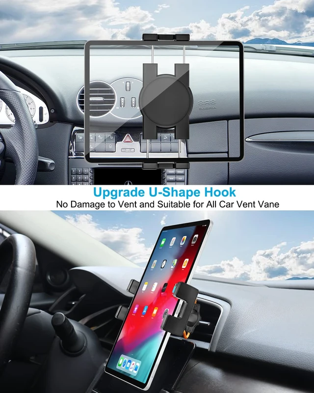 Alt view image 3 of 5 - Phichy Air Vent Car Tablet Mount for for 4.7-13" Phone & iPad - Car Vent Tablet Holder for Car with Aluminum Upgraded Clip, Compatible with iPad Pro/Air/Mini, Galaxy Tabs, iPhone, Tablets