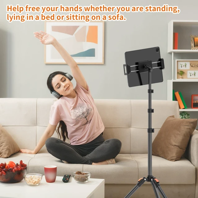 Alt view image 2 of 5 - XXZU 72in Tablet Floor Stand Tripod, Aluminum Tablet Stand Holder for iPad