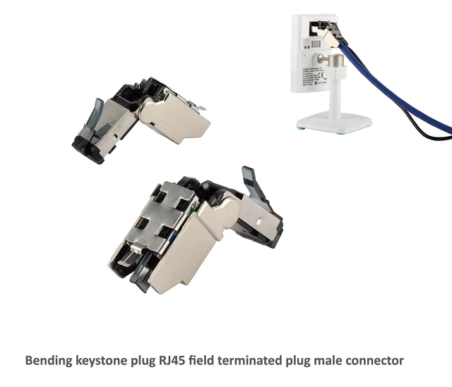 Alt view image 2 of 5 - VARICONN Tool Free Shielded RJ45 Connectors Cat6A, STP Metal Shielded Field Termination Plug (4)