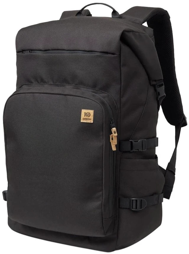 Main image of tentree Mobius Backpack 35L Eco-Friendly Recycled Polyester, Water Resistant, 15" Laptop Sleeve, Multi-Functional Travel Daypack, Roll-Top Closure - Black