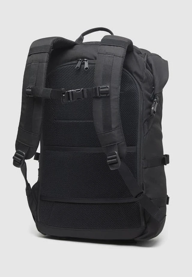 Alt view image 2 of 5 - tentree Mobius Backpack 35L Eco-Friendly Recycled Polyester, Water Resistant, 15" Laptop Sleeve, Multi-Functional Travel Daypack, Roll-Top Closure - Black