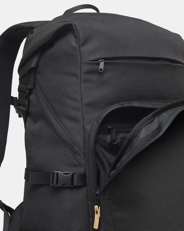 Alt view image 5 of 5 - tentree Mobius Backpack 35L Eco-Friendly Recycled Polyester, Water Resistant, 15" Laptop Sleeve, Multi-Functional Travel Daypack, Roll-Top Closure - Black