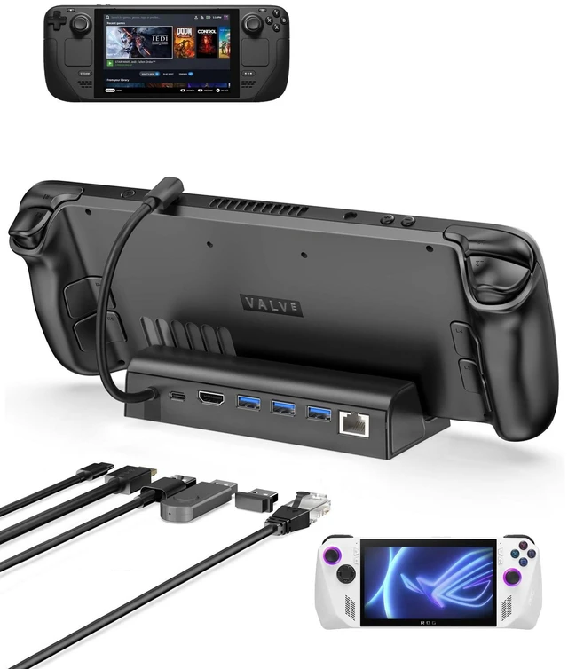Main image of Antank 6-in-1 Docking Station for Steam Deck/ROG Ally, Steam Deck Dock with HDMI 2.0 4K@60Hz Gigabit, 1000Mbps Ethernet, 100W PD Fast Charging and 3 USB-A 3.0 USB-C Port for Valve Steam Deck OLED