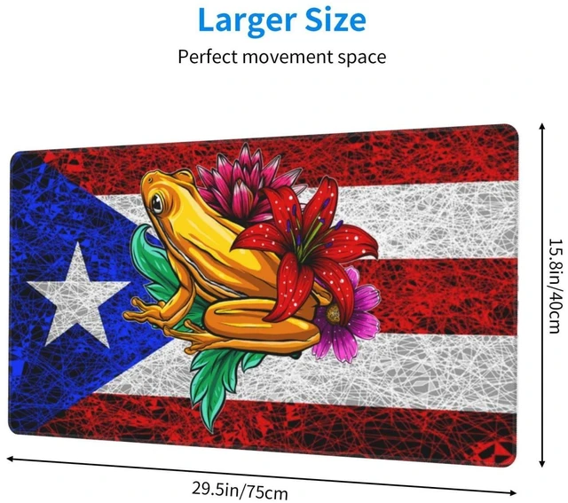 Alt view image 3 of 5 - Puerto Rico Flag Square Mouse Pad,Soft Cute Computer Mouse Mat Large Mousepad Mouse Pads Great Gift Idea for Women Men