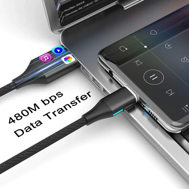 Alt view image 3 of 5 - N. NETDOT Gen 10 Magnetic Charging Cable, Fast Charging, Compatible with USB-C and Micro-USB Phones, 10 Tips Included (5 Pack,1ft/3.3ft/5ft/6.6ft/6.6ft)