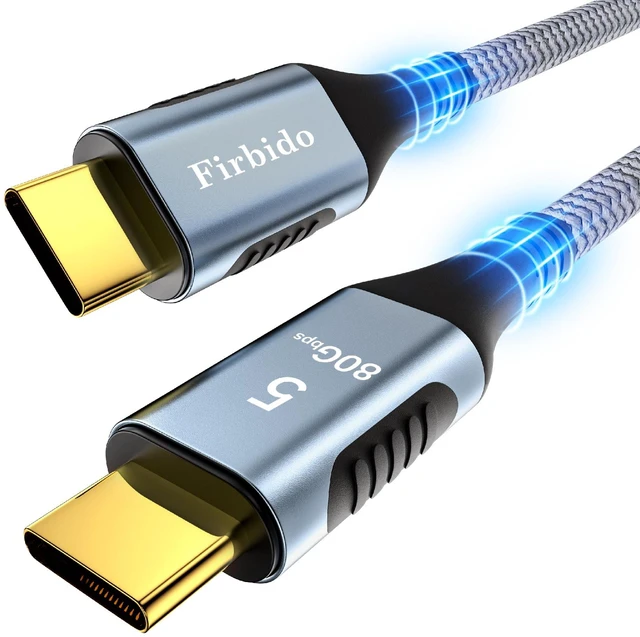 Main image of Firbido 4FT for Thunderbolt 5 Cable, High Speed 80Gbps, 120Gbps Bandwidth, PD 240W, 16K@60Hz, 8K@165Hz, 4K@540Hz for Thunderbolt 4, iPhone 17, Razer Blade, SSD, USB4, Mac mini M4