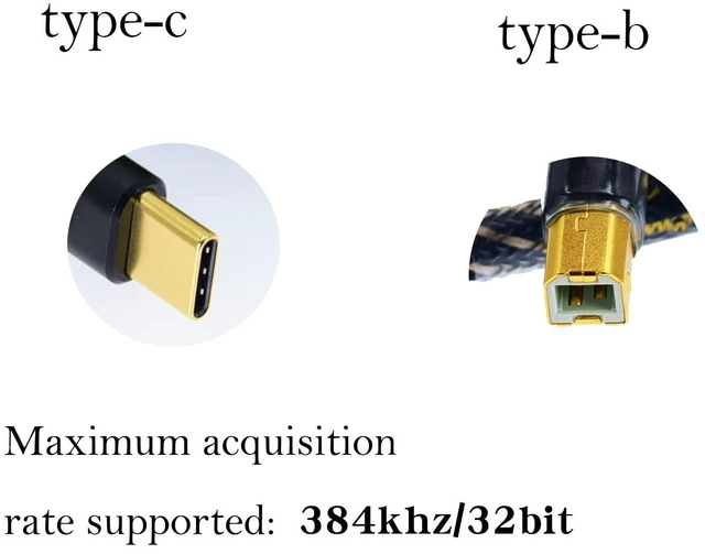 Alt view image 4 of 5 - Arklove 1FT Gold USB Type-C to Type-B Audio Cable for Android Phone, Mac, iPad Pro, Xiaomi, Samsung