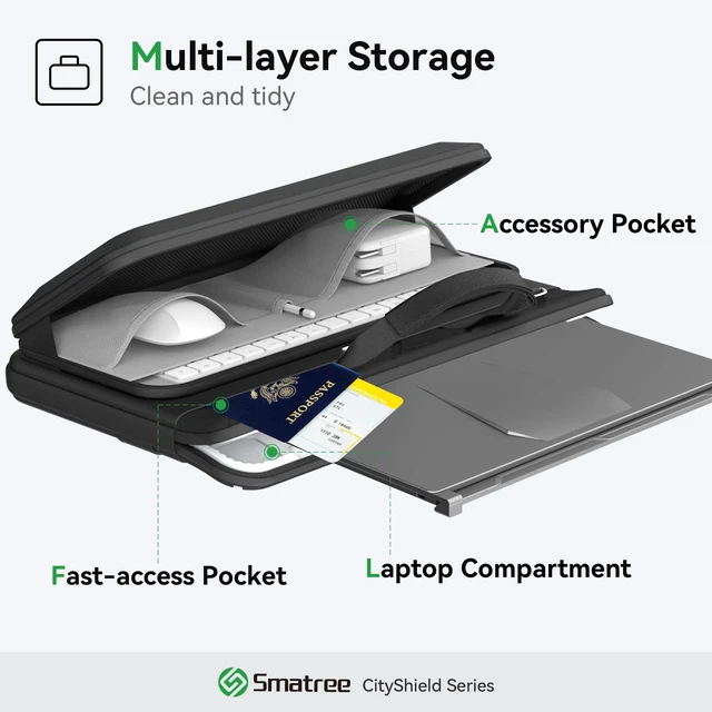 Alt view image 3 of 5 - Smatree CityShield Laptop Shoulder Case for 14inch Samsung Galaxy Book6 Pro