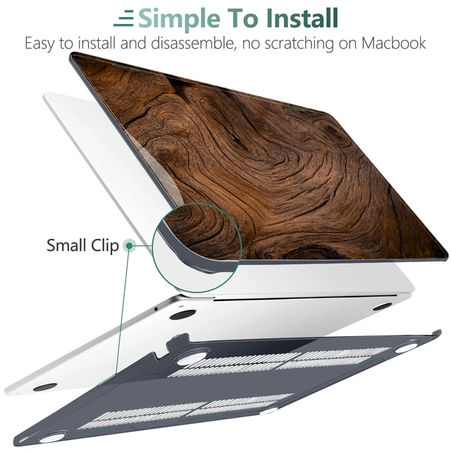 Alt view image 3 of 5 - DONGKE Compatible with M5 MacBook Air 15 inch Case 2026 2025-2023 A3448 A3241 A3114 A2941 M4 M3 M2 Liquid Retina Display Touch ID, Protective Hard Shell Cover & Keyboard Skin - Wood Grain