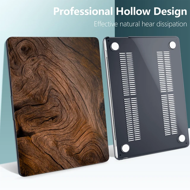 Alt view image 5 of 5 - DONGKE Compatible with M5 MacBook Air 15 inch Case 2026 2025-2023 A3448 A3241 A3114 A2941 M4 M3 M2 Liquid Retina Display Touch ID, Protective Hard Shell Cover & Keyboard Skin - Wood Grain