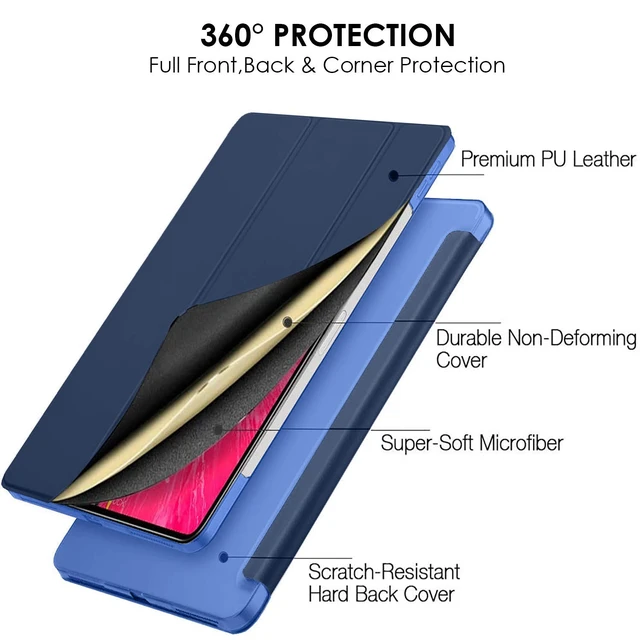 Alt view image 5 of 5 - DuraSafe Cases for iPad Air 4th 5th 6th 2020 2022 2024 Gen 10.9 11 A2588 A2589 A2591 MM9E3LL/A MM9D3LL/A MME23LL/A MM9N3LL/A MM9C3LL/A MM9F3LL/A A2316 MYFQ2LL/A MYFM2LL/A MYFR2LL/A - Navy Blue