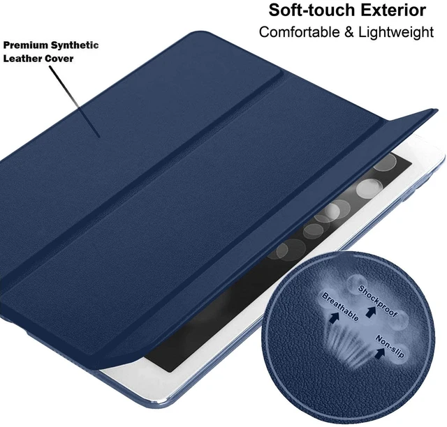 Alt view image 4 of 5 - DuraSafe Cases for iPad 5 2017 / iPad 6 2018-9.7 Inch A1893 A1954 A1822 A1823 Slim Lightweight Protective Frosted PC Dual Angle Stand Front & Back Cover - Indigo