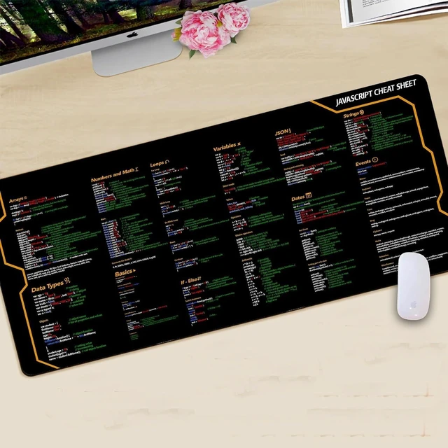 Alt view image 4 of 5 - Javascript Cheat Sheet Desk Mat for Software Engineers, Software Development Mouse Mat, Web Developers and Programmers Mouse Pad, Gift Coworker Quick Key, Anti-Slip Keyboard Pad KMH
