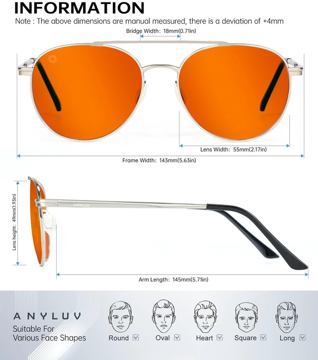 Alt view image 4 of 5 - ANYLUV Blue Light Glasses for Men, Circular Frame Single Brow Bridge Design Campus Style Glasses Anti Eyestrain for Screen