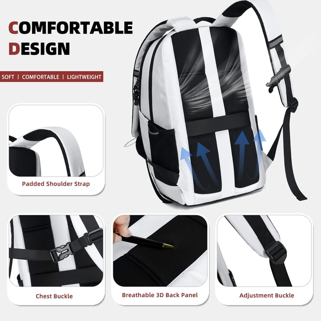 Alt view image 4 of 5 - AO ALI VICTORY Women's Laptop Backpack 15.6 inch,Travel Backpack for Men