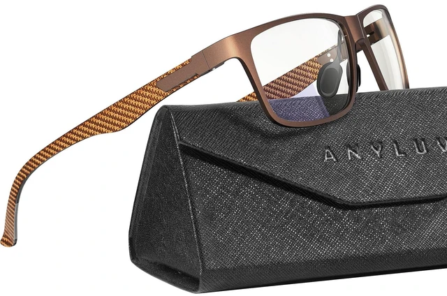 Main image of ANYLUV Blue Light Blocking Glasses Men, Black Al-Mg Metal Carbon Fiber