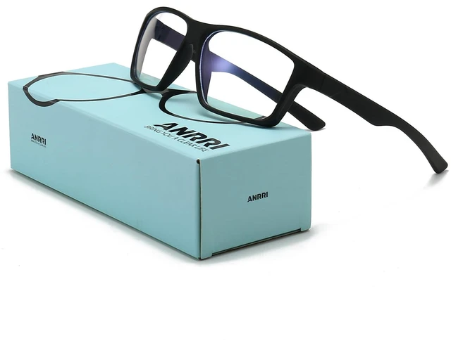 Main image of ANRRI Blue Light Glasses for men Gaming Computer Gamer Glasses Anti Eyestrain UV Protection Classic Black Frame