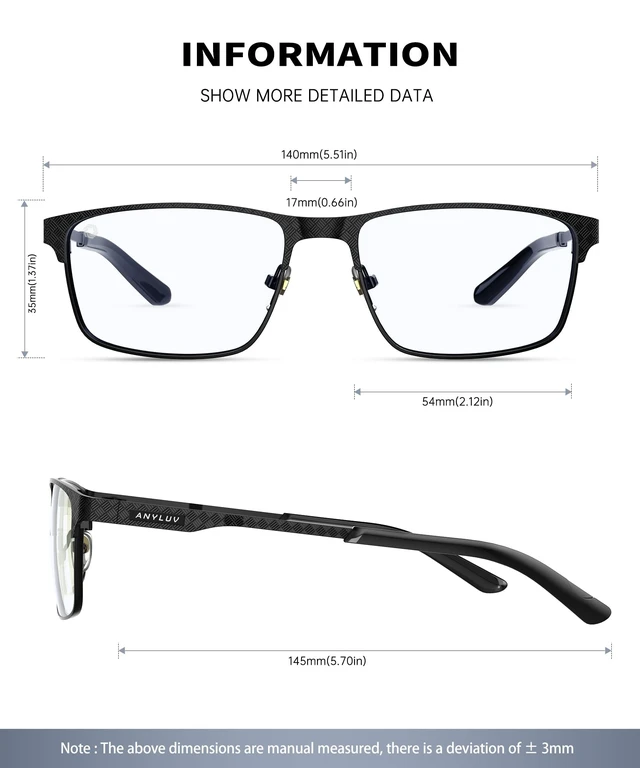 Alt view image 3 of 5 - ANYLUV Blue Light Glasses for Men/Women, Lightweight Blue Light Blocking Glasses, Anti-Eye Strain Computer Glasses for Gaming