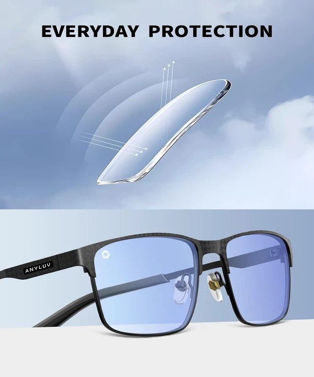 Alt view image 4 of 5 - ANYLUV Blue Light Glasses for Men/Women, Lightweight Blue Light Blocking Glasses, Anti-Eye Strain Computer Glasses for Gaming