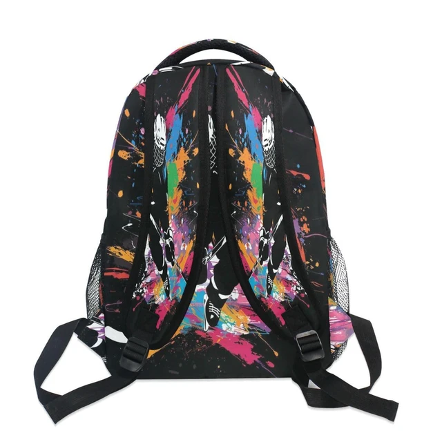 Alt view image 4 of 5 - ALAZA Ice Hockey Player on Black Backpack Daypack School Bag Travel Shoulder Bag for Students Boys Girls