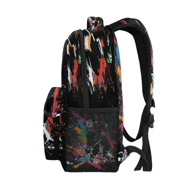 Alt view image 3 of 5 - ALAZA Ice Hockey Player on Black Backpack Daypack School Bag Travel Shoulder Bag for Students Boys Girls