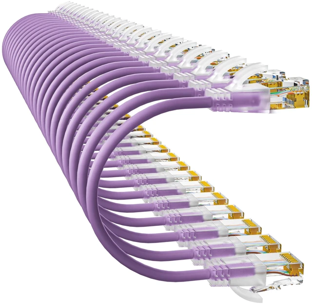 Main image of 10Gsupxsel Cat6a Patch Cables 3ft (24 Pack) Slim, Cat6 Ethernet Patch Cable Pure Copper, Flexible Cat 6 Patch Cable 550MHZ 10G, Space-Saving Cat 6A Network Cables for Patch Panel, Purple