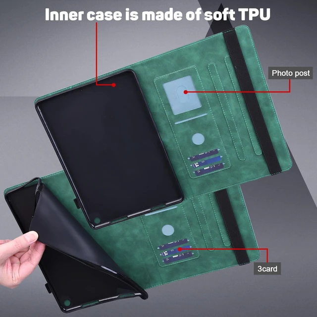 Alt view image 4 of 5 - ALILANG for Kindle Fire Max 11 Case (13th Gen, 2023 Release) 11" with Stylus, Multi-View PU Leather Flip Stand Cover with Pen Holder for Fire Max 11 2023 Tablet Cases -Green