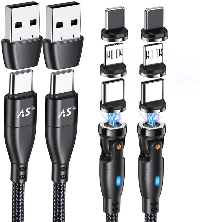 Main image of 100W 540 Rotation Magnetic Charging Cable 3.3FT/6FT-2Pack, USB C to USB C Cable Fast Charge Magnetics USB C Charging Cable, Magnetic Charge Cable, Data Transfer Capable, Compatible with All Devices