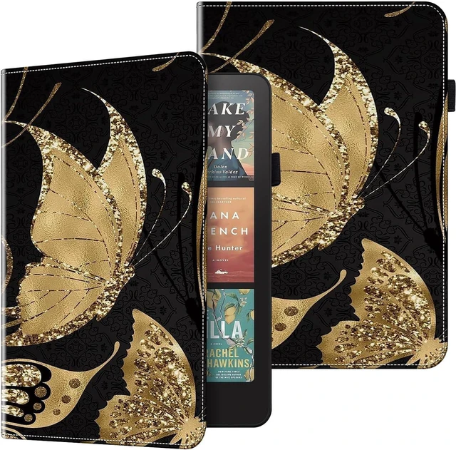 Main image of ALILANG Case for New 7" Kindle Paperwhite 12th Generation 2025/2024 and Kindle Colorsoft Signature Edition 2024,Shockproof Slim Foldable Stand Cover for Kindle Paperwhite 2024 Case -Gold Butterfly