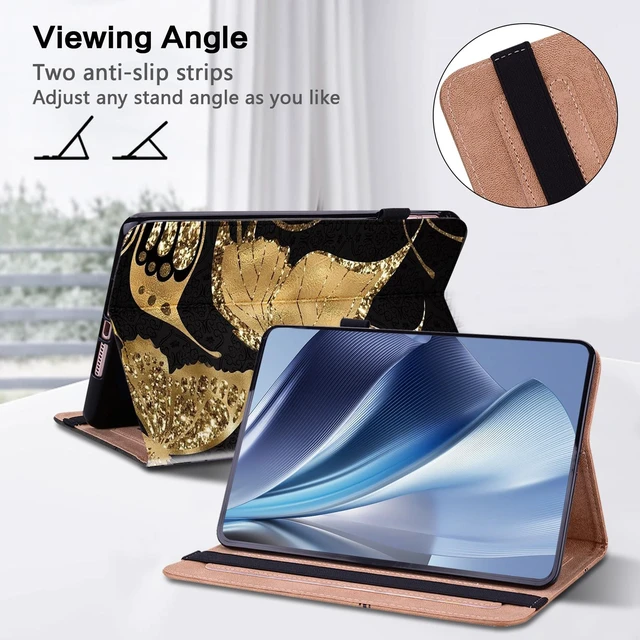 Alt view image 5 of 5 - ALILANG Case for New 7" Kindle Paperwhite 12th Generation 2025/2024 and Kindle Colorsoft Signature Edition 2024,Shockproof Slim Foldable Stand Cover for Kindle Paperwhite 2024 Case -Gold Butterfly