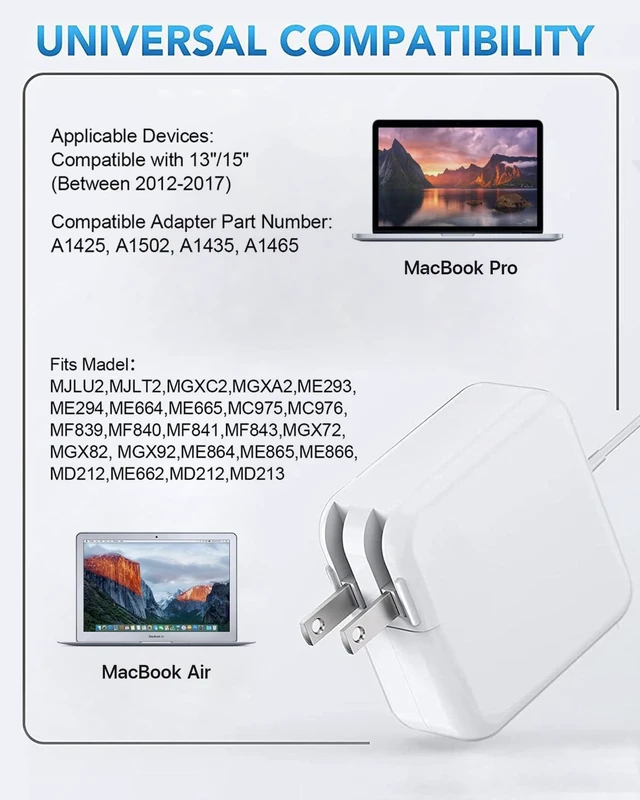 Alt view image 2 of 5 - 85W Charger for MacBook Pro Mag 2 T-Tip Between 2012-2017 Mac Book Models