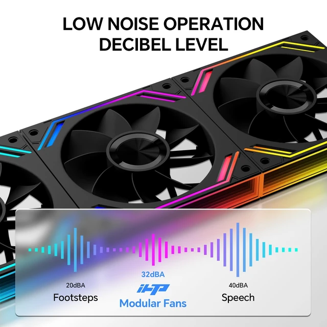 Alt view image 5 of 5 - G120Pro 120mm Reverse ARGB Case Fans, 1850RPM 68CFM, 3-Pack