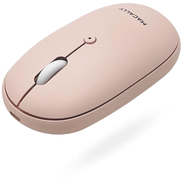 Main image of Macally Wireless Bluetooth Mouse - Quiet, Comfortable, Rechargeable for MacBook Air/Pro, Mac, iMac, Apple iPad - Computer Wireless Mouse for Laptop, Windows PC Desktop - Pink