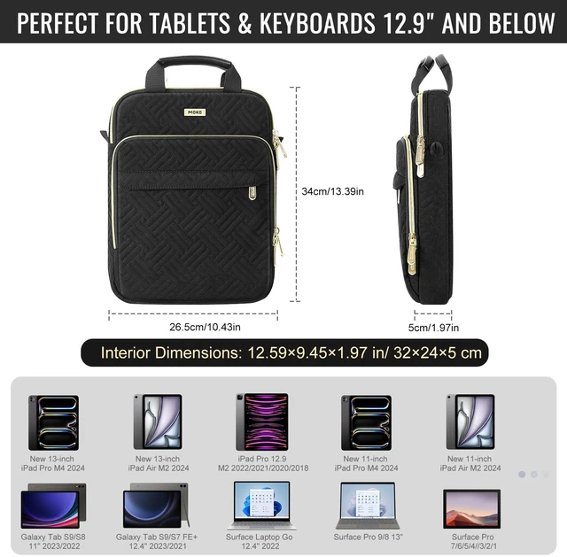 Alt view image 2 of 5 - MoKo 13 Inch 360 Protection Puffy Tablet Sleeve Shoulder Bag with Handle